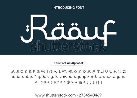 Arabic alphabet font with modern and abstract style use for logo and brand