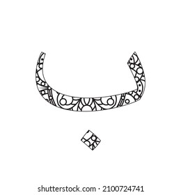 Arabic alphabet mandala vector and line art. Arabic alphabet Mandala coloring page.