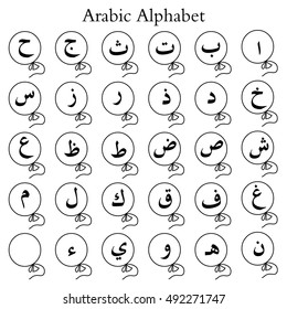 arabic alphabet on balloons coloring kids stock vector royalty free 492271747 shutterstock