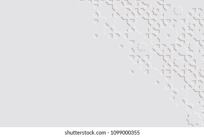 Arabic arabesque design greeting card for Ramadan Kareem.Islamic ornamental monochrome detail of mosaic.Background vector illustration.