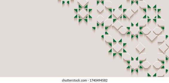 Arabic arabesque design greeting card for Ramadan Kareem,Islamic ornamental detail of mosaic,vector illustration