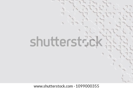 Arabic arabesque design greeting card for Ramadan Kareem.Islamic ornamental monochrome detail of mosaic.Background vector illustration.