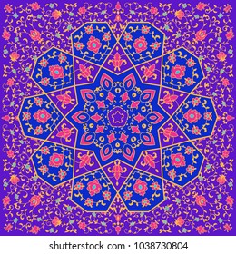 Arabic arabesque floral pattern in victorian style. Ornamental for Card for cafe, restaurant,  print, banner, wedding invitation, book cover, certificate. Save the date. India, Arabic Dubai turkish