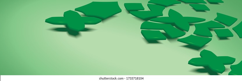 Arabic arabesque greeting card for Ramadan Kareem,Islamic ornamental levitating isometric green detail of mosaic