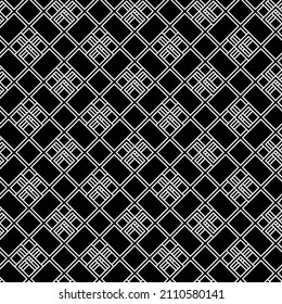 Arabic arabesque seamless pattern with black and white elements. Geometric background. Design greeting card for Ramadan Kareem, Islamic ornamental colorful detail of mosaic. Vector illustration.