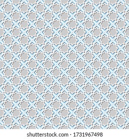 Arabic arabesque seamless pattern with colorful elements. Geometric background. Design greeting card for Ramadan Kareem, Islamic ornamental colorful detail of mosaic. Vector illustration.