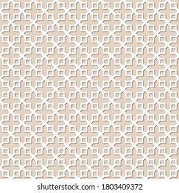 Patrón árabe arabesco sin fisuras con elementos coloridos.Fondo geométrico. Tarjeta de saludo de diseño para Ramadan Kareem, detalle decorativo islámico de mosaico.