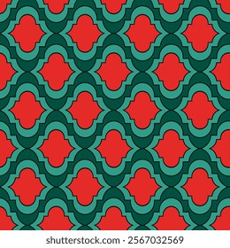 Arabic arabesque seamless pattern with colorful elements.Geometric background. Design greeting card for Ramadan Kareem, Islamic ornamental colorful detail of mosaic.