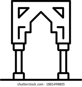 Arabic Arch Concept, Architectural styles Vector Icon Design, Arab culture and traditions Symbol on white background, Islamic and Muslim practices Sign,