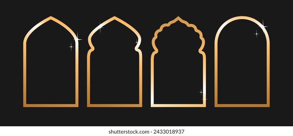 arabic arch frame. templates for social media, promotions and advertising banners, islamic frame vector illustration.