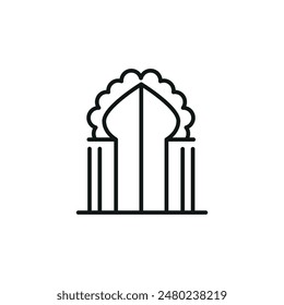 Arabic arch icon. Simple Arabic arch icon for social media, app, and web design. Vector illustration.