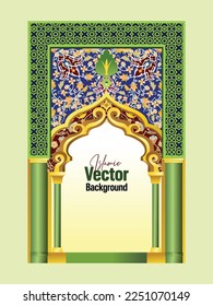 Arabic Arch. Traditional Islamic Background. Mosque decoration element. Islamic Vector Background