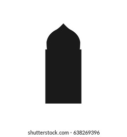 Arabic arch windows and doors , vector silhouettes