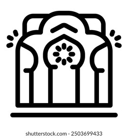 Arabic architecture building with domes and arches showing islamic culture