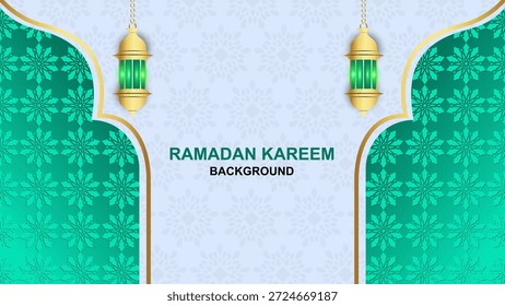 Arquitetura árabe de uma mesquita islâmica, serve como um cartão de saudação para o Ramadã e o Eid al-Fitr. Tradução caligráfica: Ramadan Kareem.
