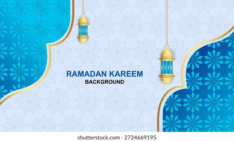 Arquitectura árabe de una mezquita islámica, sirve como tarjeta de felicitación para Ramadán y Eid al-Fitr. Traducción de caligrafía: Ramadan Kareem.
