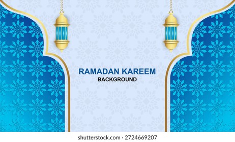 Arquitetura árabe de uma mesquita islâmica, serve como um cartão de saudação para o Ramadã e o Eid al-Fitr. Tradução caligráfica: Ramadan Kareem.
