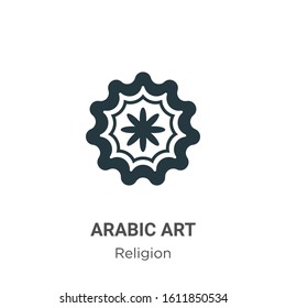 Arabic art glyph icon vector on white background. Flat vector arabic art icon symbol sign from modern religion collection for mobile concept and web apps design.