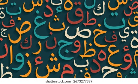Arabischer Hintergrund mit Typografie und 3D-Konzept