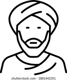 Arabic Beard Man Concept Vector Icon Design, Arab culture and traditions Symbol on white background, Islamic and Muslim practices Sign,