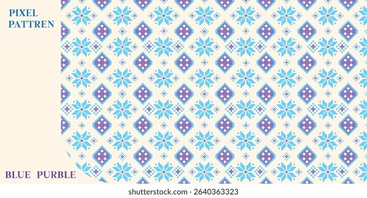 ARABIC blue PURPLE PIXELS PATTREN