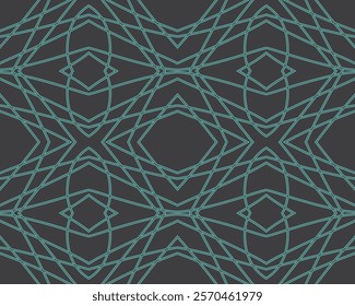 Arabic blue symmetrical outline pattern vector background texture fabric textile paper print art decoration editable