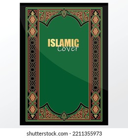 Arabic book cover design vector magazine cover page Islamic book cover brochure or Quran cover design eps 10.