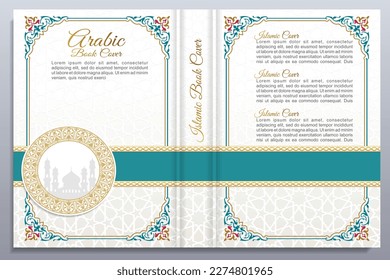 Arabic book cover design vector koran cover page Islamic book cover brochure