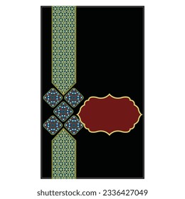 Arabic book cover, design vector, magazine cover page, Islamic book cover, brochure or Quran cover design