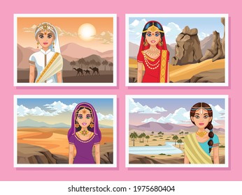 arabic bride characters in deserts scenes