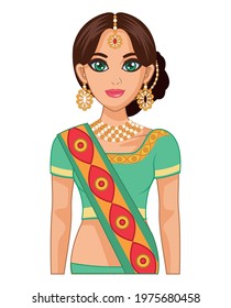 arabic bride dress green character