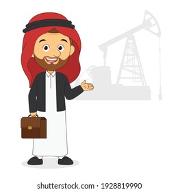 Arabic Business man or manager goes on a business trip
