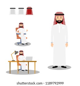 Arabic Business Man Saudi Man Character Stock Vector (Royalty Free ...