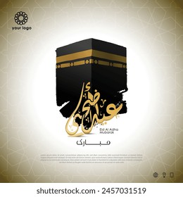 Arabic Calligraphic text of Eid Al Adha Mubarak for the Muslim community festival celebration,social media design