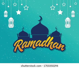 Arabic Calligraphic text of Ramadan kareem for the muslim celebration. ramadan creative design islamic celebration for print, card, poster, banner etc.