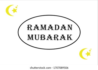 Arabic calligraphic text of Ramadan Mubarak for the muslim celebration.