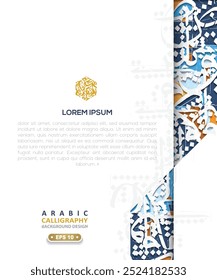 Arabic Calligraphy Background Vector Design Without SPESIFIC MEANING IN ENGLISH. For Decoration, Wallpaper, Banner, Illustration, Cover, Flyer, Greeting Card etc