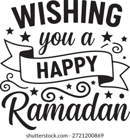 Caligrafía árabe Luna creciente Ramadán Tarjeta de felicitación Silueta Islam