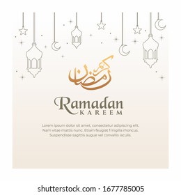 Diseño de caligrafía árabe para Ramadan Kareem, fondo islámico