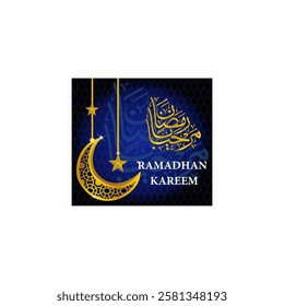 Arabic calligraphy design for Ramadan Kareem with moon lamp and star Islamic Ornament