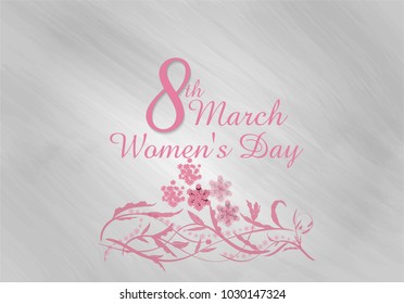Arabic Calligraphy of happy women's day. 8th of march greeting card in Arabic Typography with oriental ornaments.
