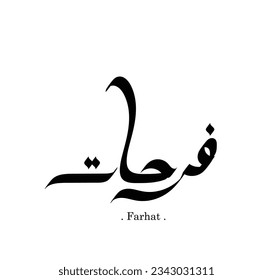 Diseño de letras caligráficas árabes de "farhat"