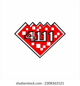 Diseño del logo de caligrafía árabe "Alá" con fondo de corazón abstracto en forma de píxel.