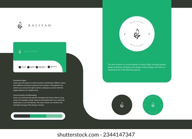 Arabic Calligraphy Logo Vector Design Template with Color Scheme 