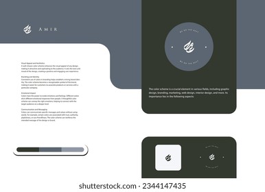 Arabic Calligraphy Logo Vector Design Template with Color Scheme 