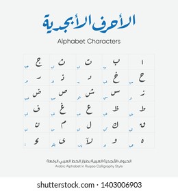 Arabic calligraphy mean (Arabic Alphabet In Ruqaa Style) set of Font or text vector for Ramadan Kareem and Eid Mubarak designs, symbols character, single seamless letters