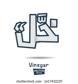 Arabic Calligraphy, means in English (Vinegar) ,Vector illustration