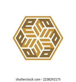 Arabic calligraphy of the name of Allah (God) in hexagon shape.