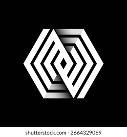 Caligrafía árabe del nombre de Alá (Dios) en forma de hexágono.