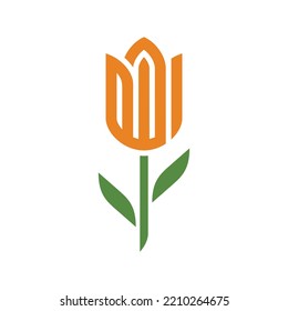 Arabic calligraphy of the name of God (Allah) in tulip shape.
